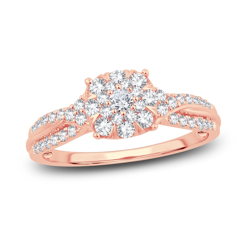 Diamond Ring 1/2 ct tw Round 14K Rose Gold