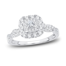 Diamond Engagement Ring 1/2 ct tw Round 14K White Gold