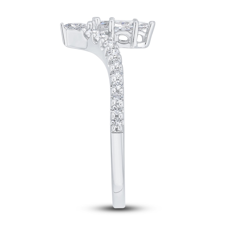 Main Image 2 of Diamond Engagement Ring 1/2 ct tw Marquise/Round 14K White Gold