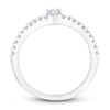 Thumbnail Image 3 of Diamond Engagement Ring 1/2 ct tw Marquise/Round 14K White Gold
