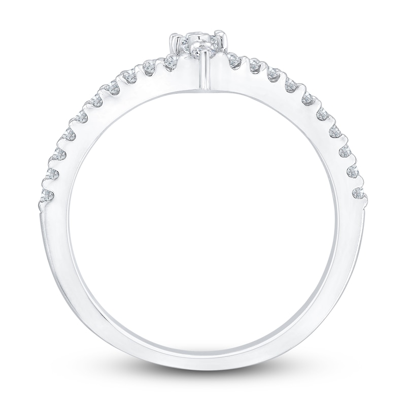 Diamond Engagement Ring 1/2 ct tw Marquise/Round 14K White Gold