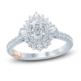 Pnina Tornai Diamond Engagement Ring 1-1/4 ct tw Oval/Baguette /Round 14K White Gold