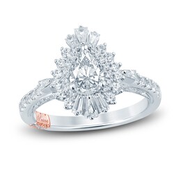 Pnina Tornai Diamond Engagement Ring 1-1/2 ct tw Pear/Round /Baguette 14K White Gold