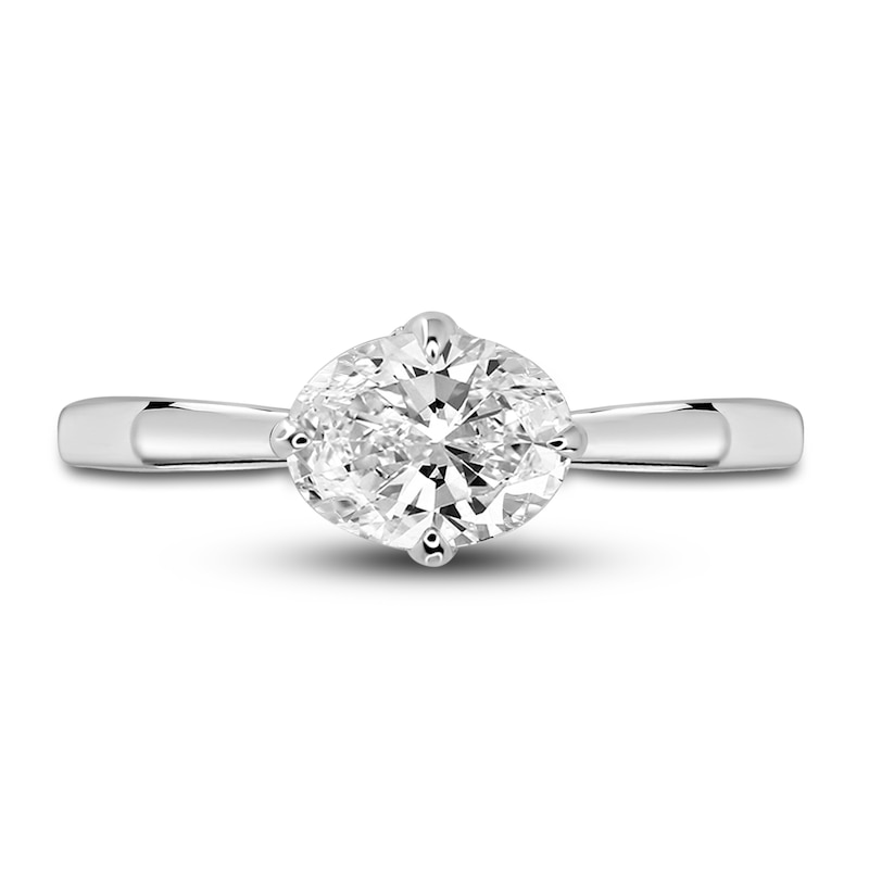 Main Image 2 of Diamond Solitaire Plus Ring 1 ct tw Oval 14K White Gold