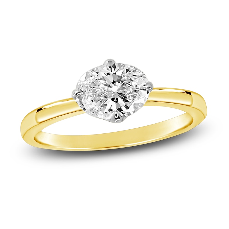 Main Image 1 of Diamond Solitaire Plus Ring 1 ct tw Oval 14K Yellow Gold