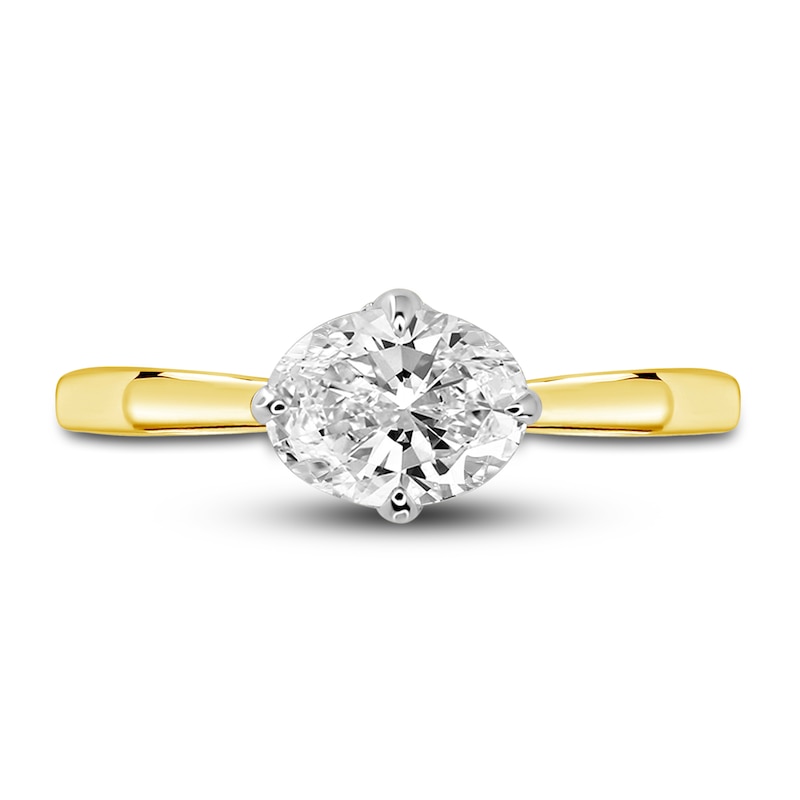 Main Image 2 of Diamond Solitaire Plus Ring 1 ct tw Oval 14K Yellow Gold
