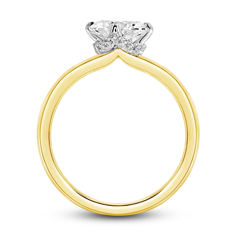Main Image 3 of Diamond Solitaire Plus Ring 1 ct tw Oval 14K Yellow Gold
