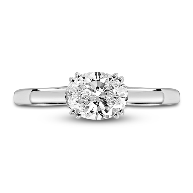 Main Image 2 of Diamond Solitaire Plus Ring 1 ct tw Oval 14K White Gold (I2/I)