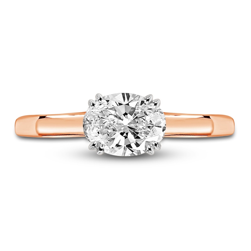 Main Image 2 of Diamond Solitaire Plus Ring 1 ct tw Oval 14K Rose Gold (I2/I)