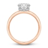 Thumbnail Image 3 of Diamond Solitaire Plus Ring 1 ct tw Oval 14K Rose Gold (I2/I)