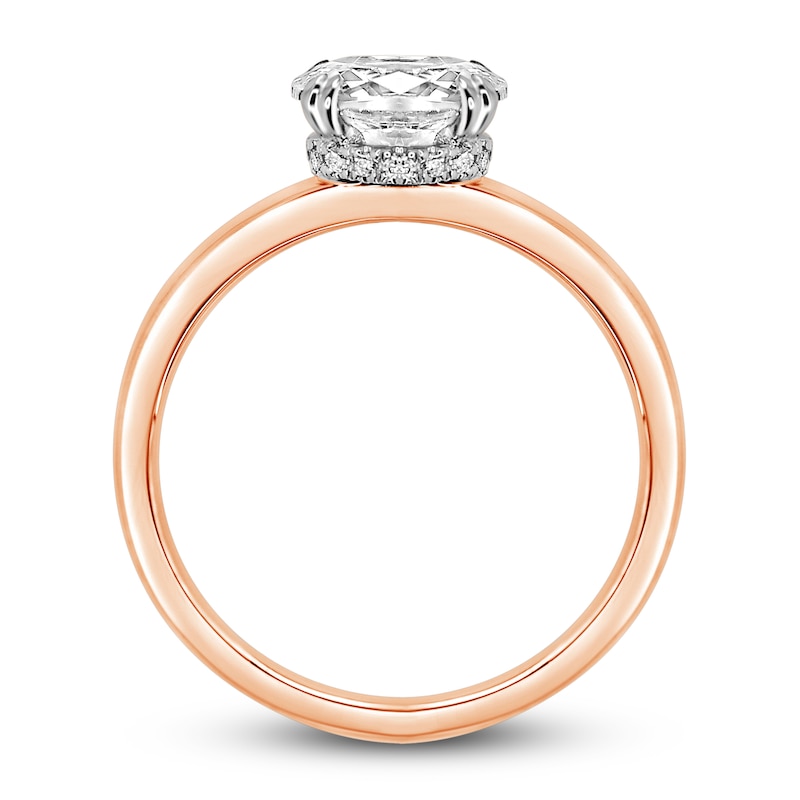 Main Image 3 of Diamond Solitaire Plus Ring 1 ct tw Oval 14K Rose Gold (I2/I)