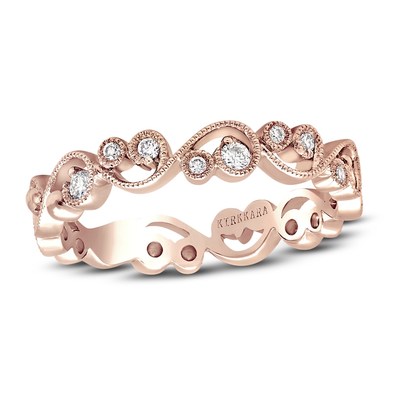 Main Image 1 of Kirk Kara Diamond Lace Wedding Band 1/8 ct tw Round 14K Rose Gold