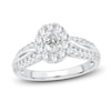 Thumbnail Image 1 of Diamond Engagement Ring 1 ct tw Oval/Round 14K White Gold