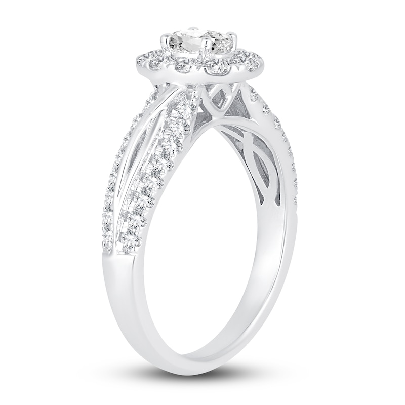 Main Image 2 of Diamond Engagement Ring 1 ct tw Oval/Round 14K White Gold