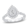 Thumbnail Image 1 of Diamond Engagement Ring 1/2 ct tw Pear/Round 14K White Gold
