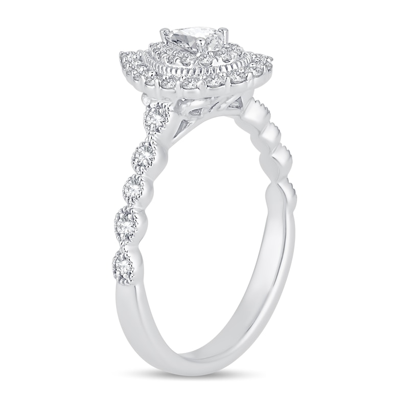 Main Image 2 of Diamond Engagement Ring 1/2 ct tw Pear/Round 14K White Gold
