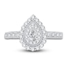 Thumbnail Image 3 of Diamond Engagement Ring 1/2 ct tw Pear/Round 14K White Gold