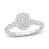 Thumbnail Image 0 of Diamond Engagement Ring 1/2 ct tw Emerald/Round 14K White Gold