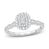 Thumbnail Image 1 of Diamond Engagement Ring 1/2 ct tw Emerald/Round 14K White Gold