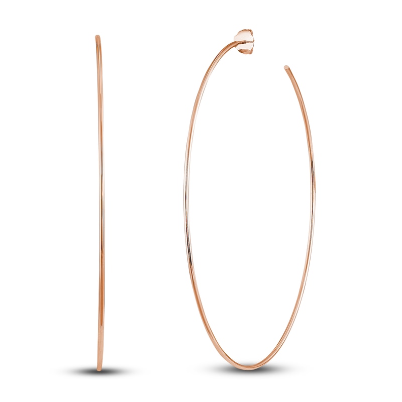 Main Image 1 of Round Wire Hoop Earrings 14K Rose Gold 75mm