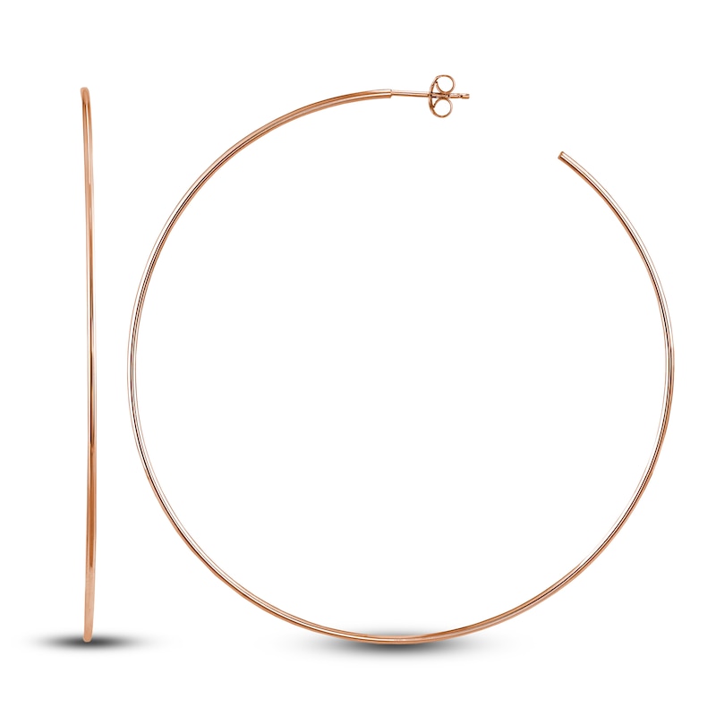 Main Image 2 of Round Wire Hoop Earrings 14K Rose Gold 75mm