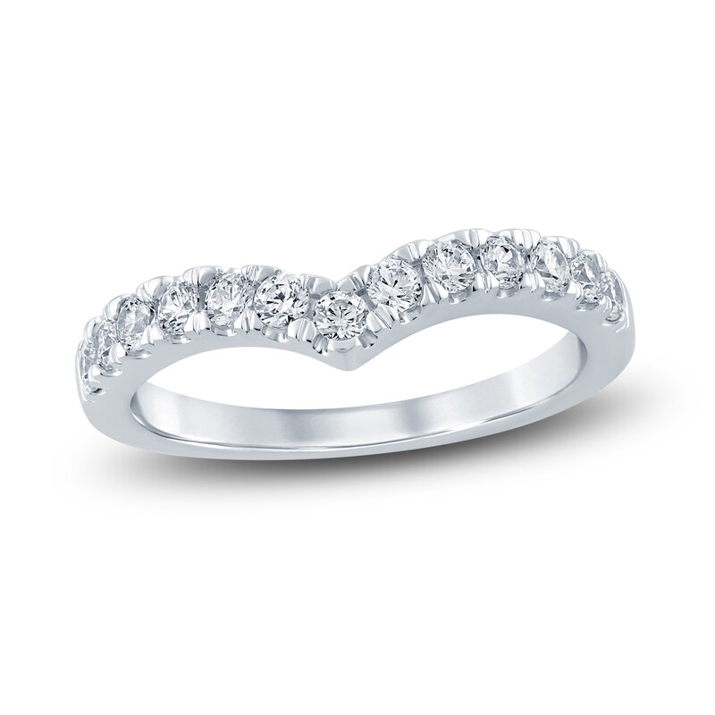Main Image 1 of Diamond Contour Anniversary Ring 1/2 ct tw Round 14K White Gold
