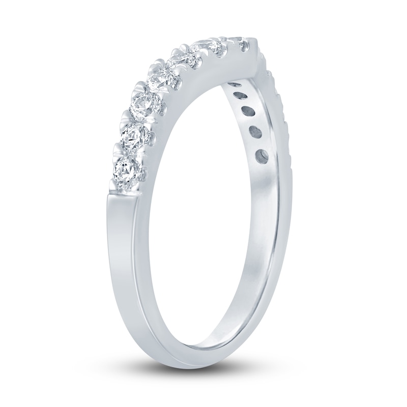 Main Image 2 of Diamond Contour Anniversary Ring 1/2 ct tw Round 14K White Gold