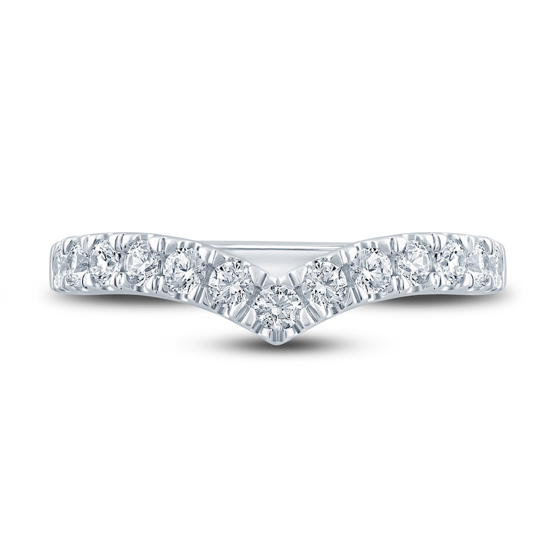 Main Image 3 of Diamond Contour Anniversary Ring 1/2 ct tw Round 14K White Gold