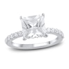 Thumbnail Image 1 of Lab-Grown Diamond Engagement Ring 3-1/2 ct tw Princess/Round 14K White Gold