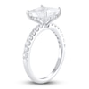 Lab-Created Diamond Engagement Ring 3-1/2 ct tw Princess/Round 14K White Gold