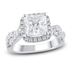 Thumbnail Image 0 of Lab-Created Diamond Engagement Ring 2-7/8 ct tw Princess/Round 14K White Gold