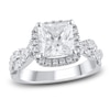 Thumbnail Image 1 of Lab-Grown Diamond Engagement Ring 2-7/8 ct tw Princess/Round 14K White Gold
