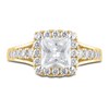 Thumbnail Image 3 of Lab-Grown Diamond Engagement Ring 2-1/8 ct tw Princess/Round 14K Yellow Gold