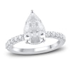 Thumbnail Image 1 of Lab-Grown Diamond Engagement Ring 3-1/2 ct tw Pear/Round 14K White Gold