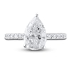 Lab-Created Diamond Engagement Ring 3-1/2 ct tw Pear/Round 14K White Gold
