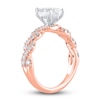 Lab-Created Diamond Engagement Ring 2 ct tw Pear/Round 14K Rose Gold