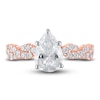 Lab-Created Diamond Engagement Ring 2 ct tw Pear/Round 14K Rose Gold