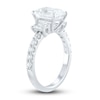 Thumbnail Image 2 of Lab-Grown Diamond Engagement Ring 4 ct tw Emerald/Round 14K White Gold