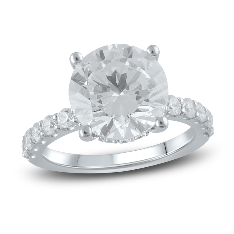 Lab-Created Diamond Engagement Ring 5-3/4 ct tw Round Platinum