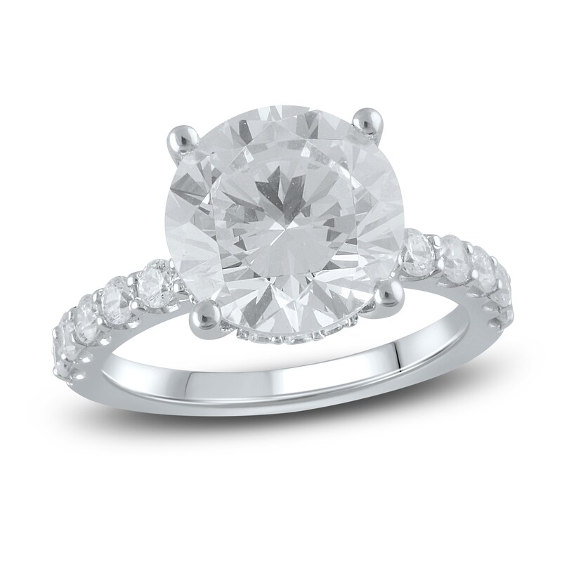 Main Image 1 of Lab-Grown Diamond Engagement Ring 5-3/4 ct tw Round Platinum