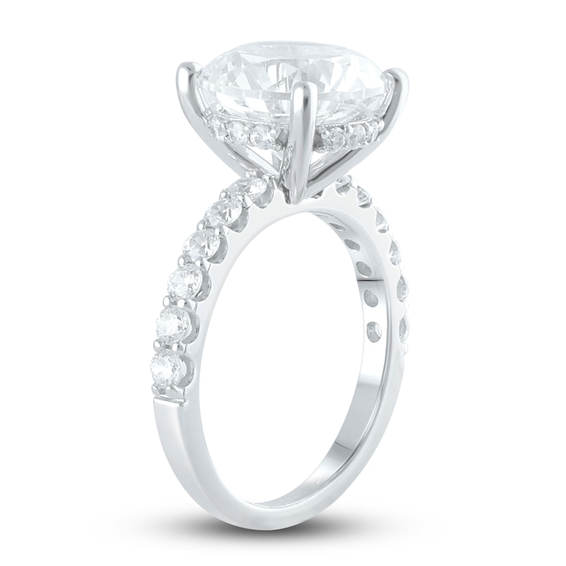 Lab-Created Diamond Engagement Ring 5-3/4 ct tw Round Platinum