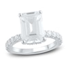Thumbnail Image 0 of Lab-Created Diamond Engagement Ring 5-7/8 ct tw Emerald/Round Platinum