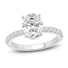 Thumbnail Image 1 of Lab-Grown Diamond Engagement Ring 3-1/2 ct tw Oval/Round 14K White Gold