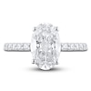 Thumbnail Image 2 of Lab-Created Diamond Engagement Ring 3-1/2 ct tw Oval/Round 14K White Gold