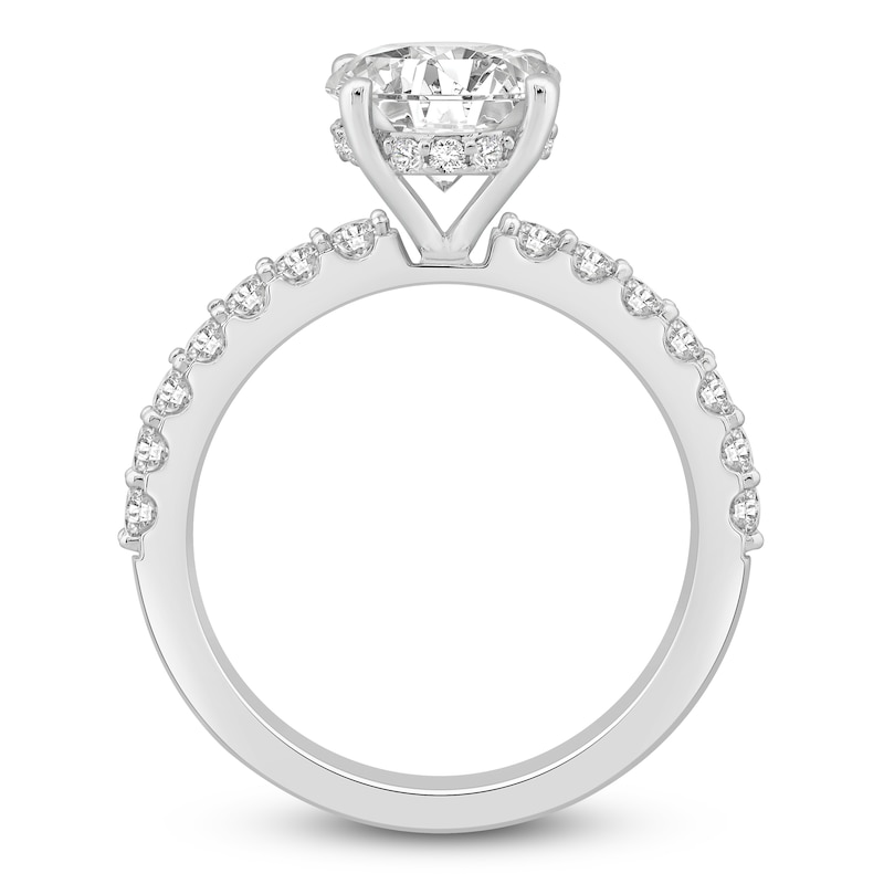 Main Image 4 of Lab-Grown Diamond Engagement Ring 3-1/2 ct tw Oval/Round 14K White Gold