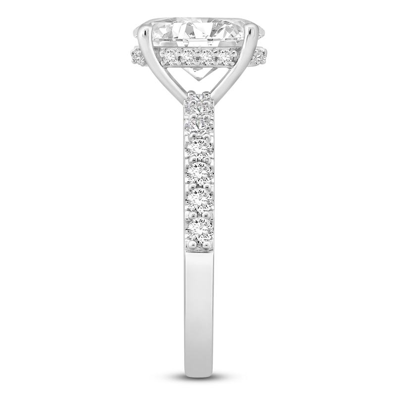 Main Image 5 of Lab-Grown Diamond Engagement Ring 3-1/2 ct tw Oval/Round 14K White Gold