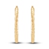 Thumbnail Image 2 of Diamond-Cut Round Tube Hoop Earrings 14K Yellow Gold 20mm