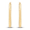 Thumbnail Image 2 of Diamond-Cut Oval Tube Hoop Earrings 14K Yellow Gold