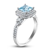 Thumbnail Image 2 of Natural Aquamarine Engagement Ring 1/2 ct tw Diamonds 14K White Gold