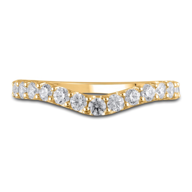 Main Image 3 of Lab-Grown Diamond Contour Anniversary Band 5/8 ct tw Round 14K Yellow Gold
